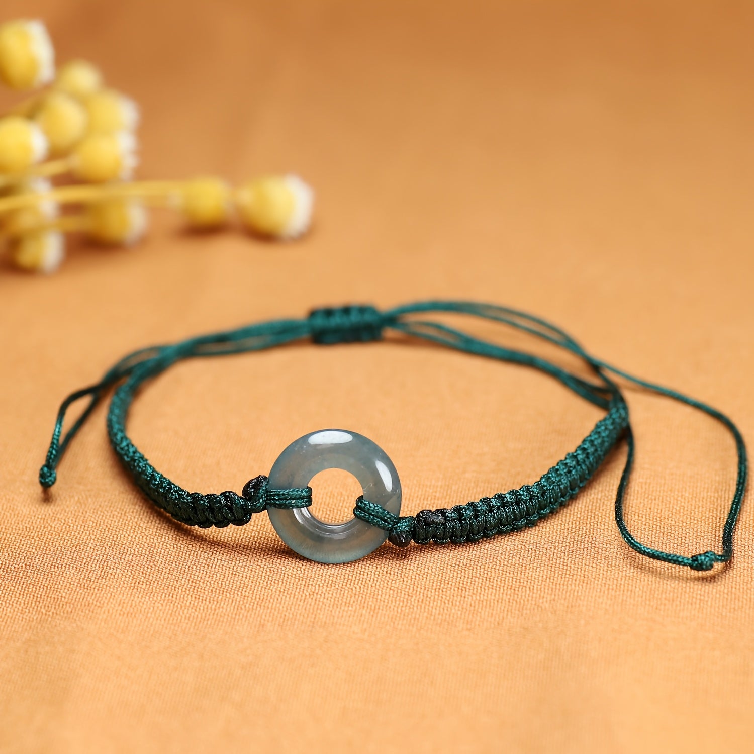 Minimalist Natural Stone Peace Ring Bracelet - Harmony Enhancing Adjustable Design for Mother's Day