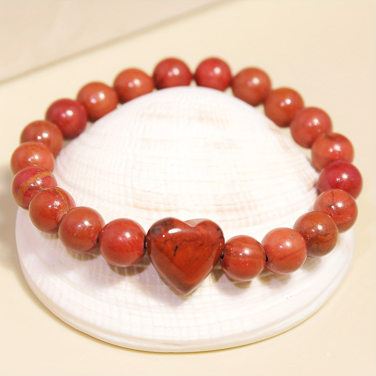 Heart-Shaped Tiger Eye Bracelet - Natural Stone Jewelry for Romantic Occasions & Daily Wear with Energy Healing