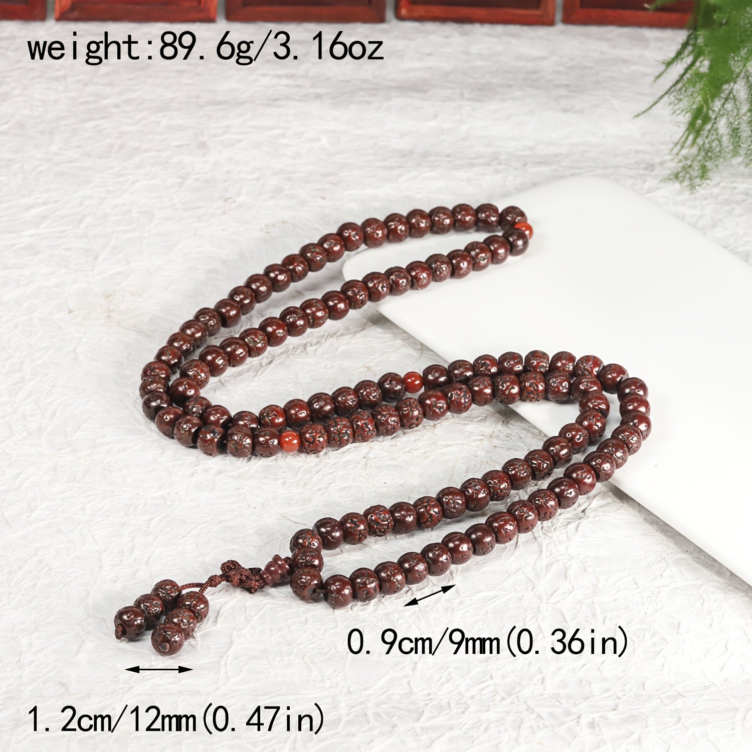 Nepalese Phoenix Eye Bead Necklace - 108 Mala for Spiritual Protection & Renewal