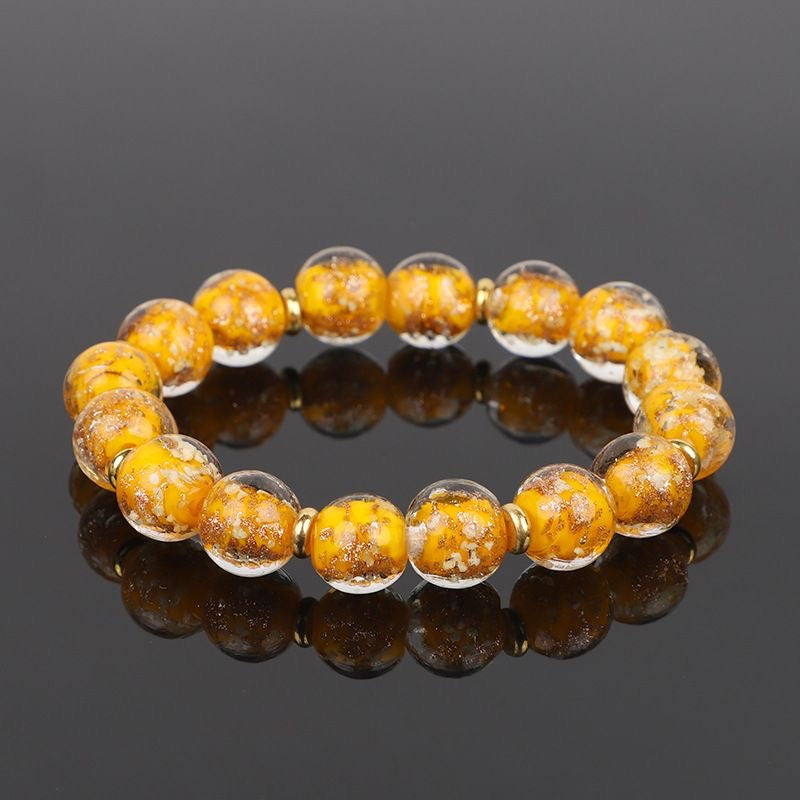 Luminous Firefly Bracelet  Glow-in-the-Dark Healing Jewelry  Bracelet Spiritual Healing Bead Bracelet, Luminous Glass Bead Stretch Bracelet for Women