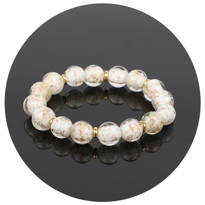 Luminous Firefly Bracelet  Glow-in-the-Dark Healing Jewelry  Bracelet Spiritual Healing Bead Bracelet, Luminous Glass Bead Stretch Bracelet for Women
