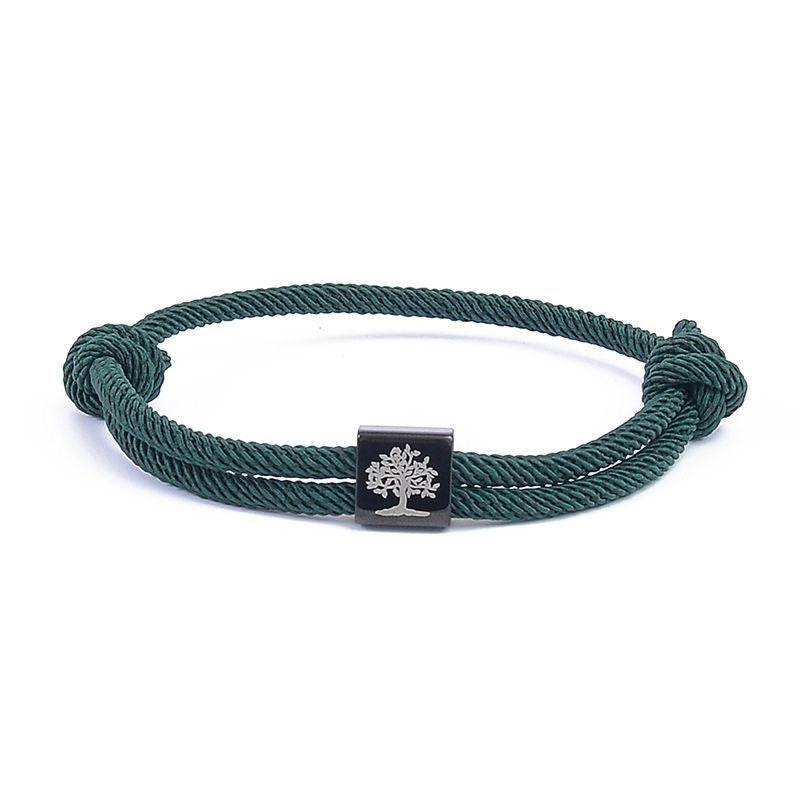 Anchored Faith Braided Rope Bracelet  Symbolic Tree of Life & Nautical Charm Nautical Bracelet for Women Men Braided Adjustable Bracelet String Bracelet with Metal Knot, Easter Women Bracelets