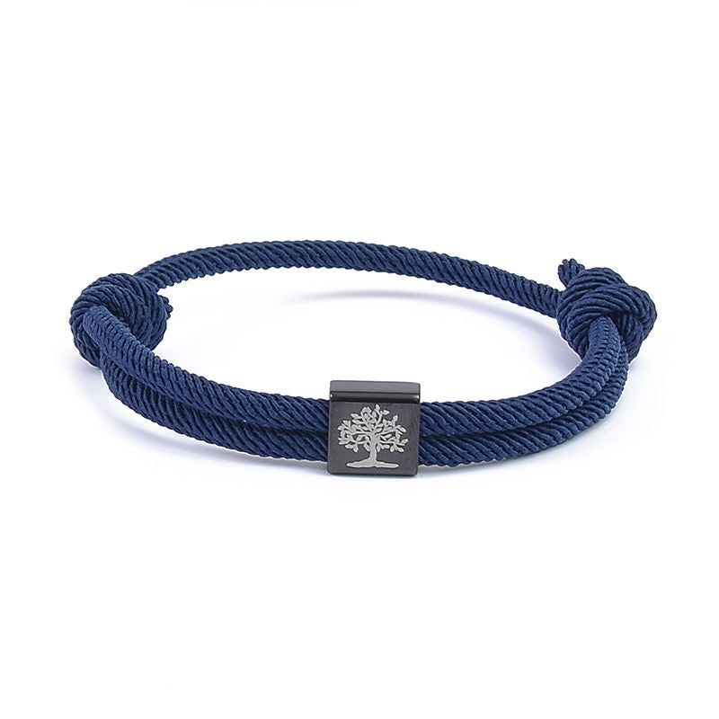 Anchored Faith Braided Rope Bracelet  Symbolic Tree of Life & Nautical Charm Nautical Bracelet for Women Men Braided Adjustable Bracelet String Bracelet with Metal Knot, Easter Women Bracelets