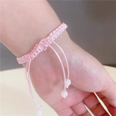 Handwoven Floral Bracelet Artisan Friendship Charm Handmade Women Braided String Bracelets Adjustable Friendship Bracelets Birthday Bracelet for Women