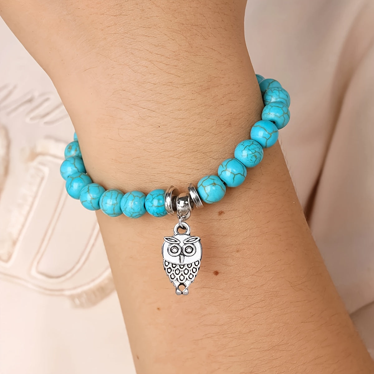 A Stylish And Elegant Women's Bracelet Set With Natural Turquoise And Infinite Symbols - Perfect Gift For Best Friends