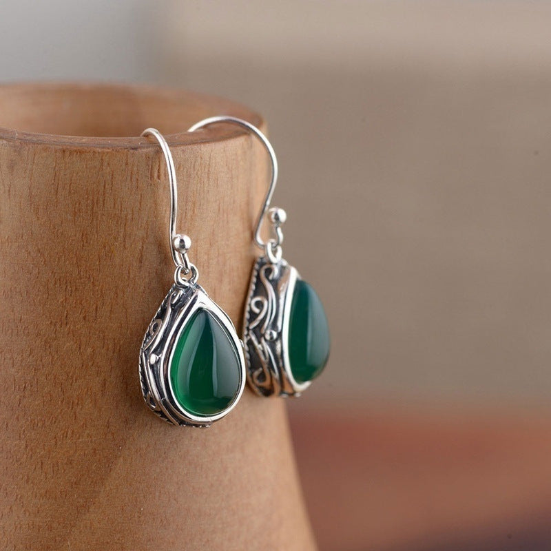 Red Teardrop Vintage Earrings with Positive Energy - Bohemian Style for Casual Attire & Gift-Giving