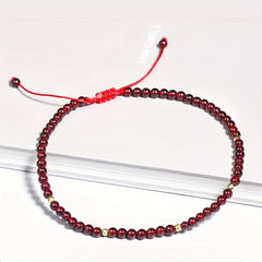 Unisex Adjustable Gemstone Anklet - Beach Harmony & Spiritual Balance