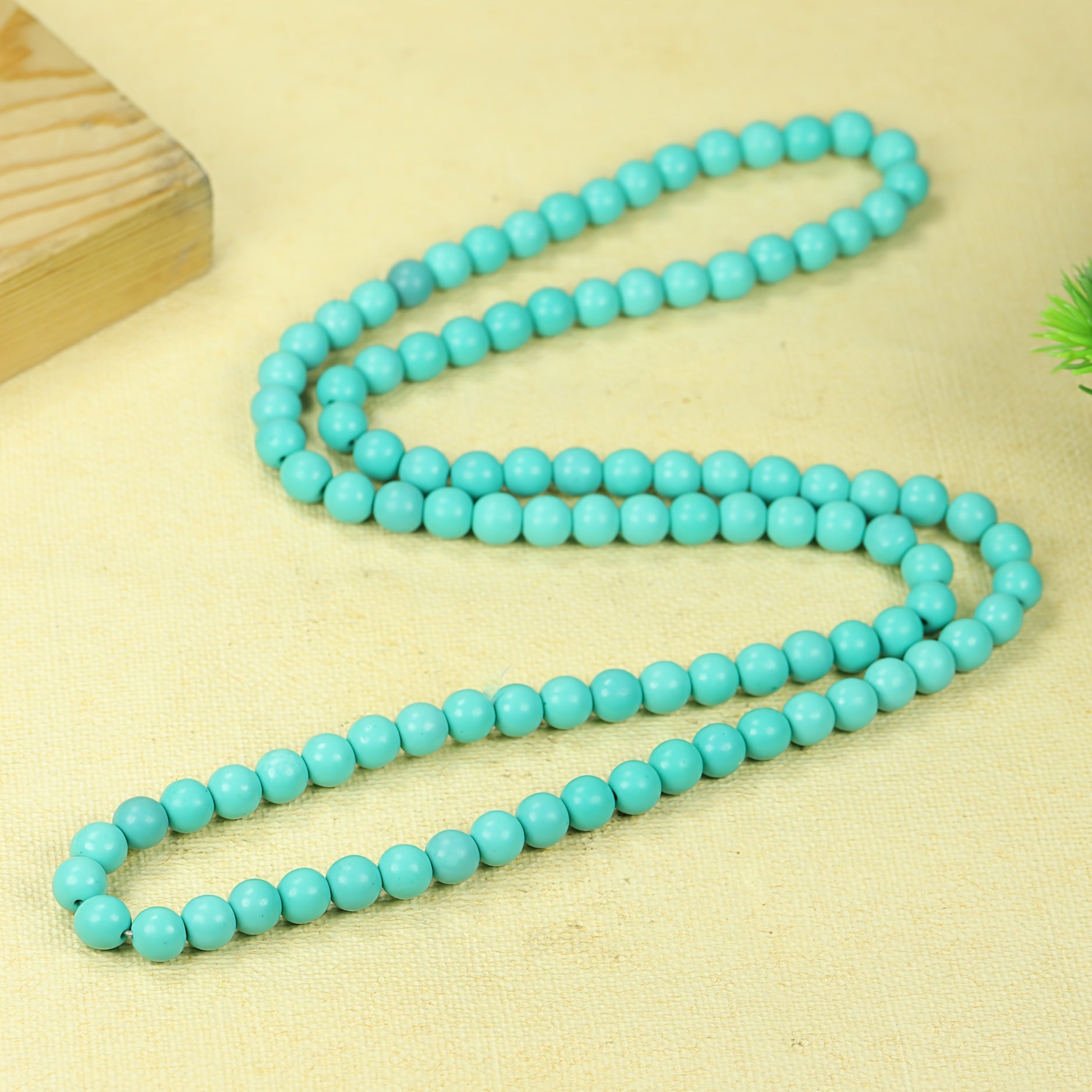 Vintage Natural Turquoise Bead Necklace - Blue-Green Energy for Daily Wear & Protection