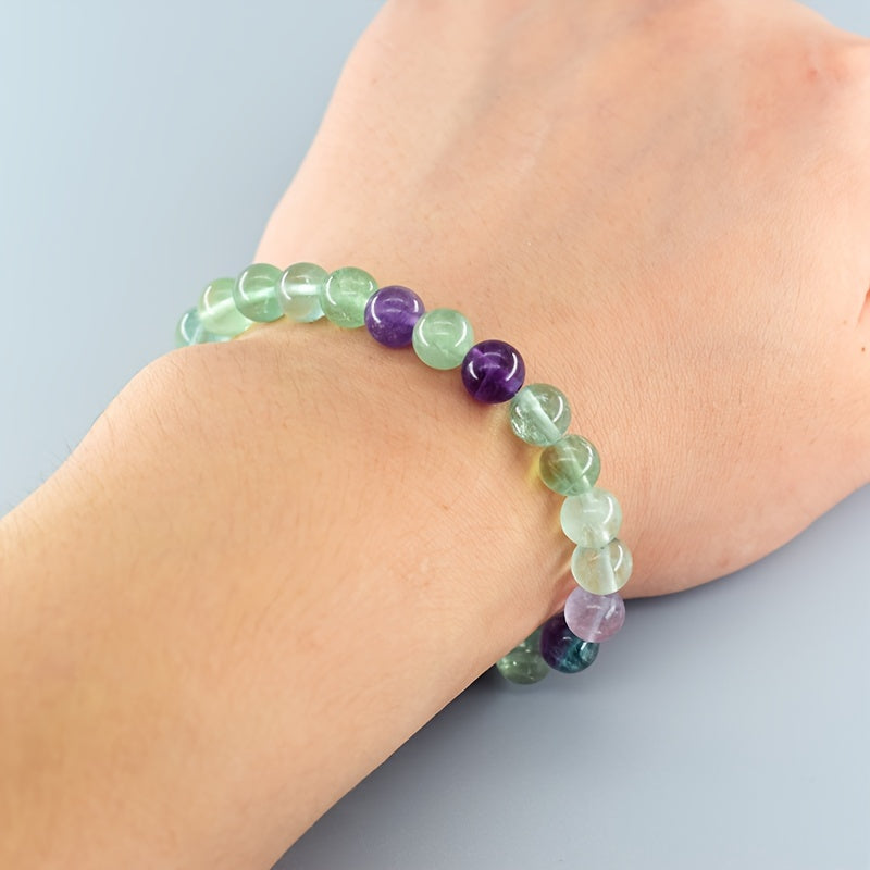 Fashionable Fluorite Bracelet - Natural Stone Energy for Daily Wear & Versatile Style