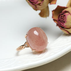 Natural Strawberry Quartz Ring - Sweet Pink Energy for Love & Harmony - Perfect Gift for All Occasions