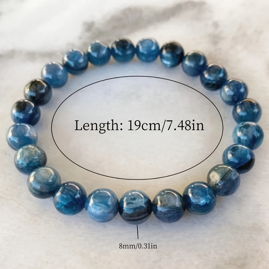 Infused Spiritual Calming Bracelet Natural Blue Beads Third Eye Chakra Inner Peace Bohemian Vintage Gift
