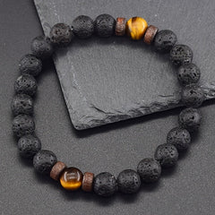 Natural Yellow Tiger-Eye Pearl Bracelet for Men & Women - Fashion Retro Jewelry with Energy Healing