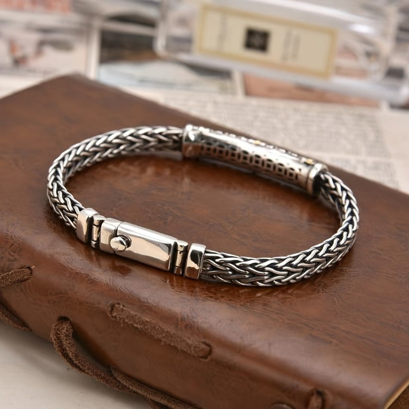 Handcrafted Men's Dragon Bone Energy Bracelet – Vintage Protection, Strength & Spiritual Balance