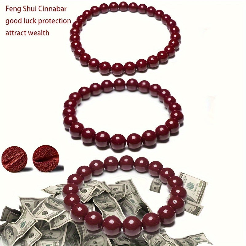 Cinnabar Bracelet - Pure Red Charm for Energy Balance & Spiritual Harmony