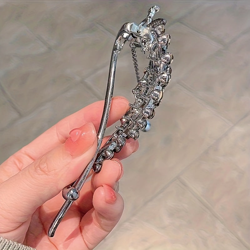 New Fashion Rhinestone Tassel Twist Clip Hairpin - Elegant Bohemian Accessory for Mind-Body-Spirit Balance