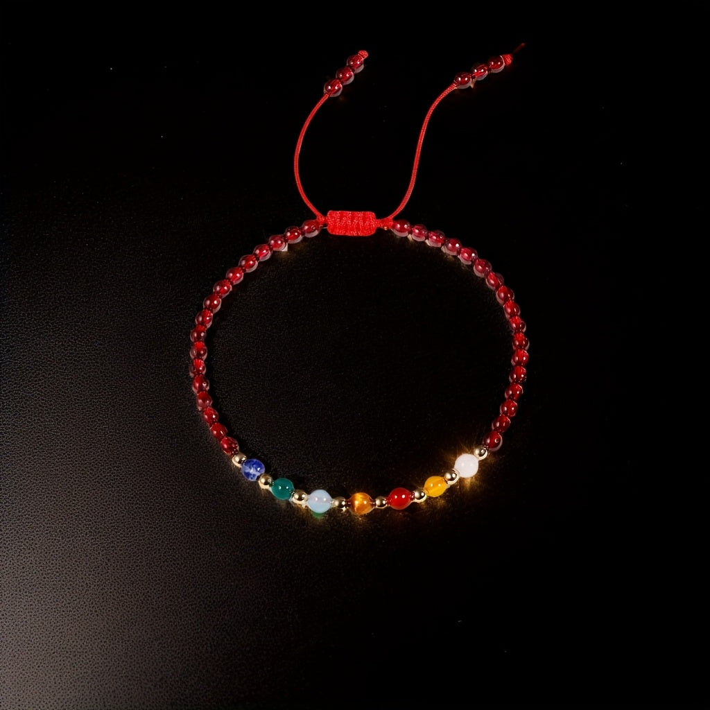 Garnet Multitone Gem Bracelet - Energy Balance for Daily Wear