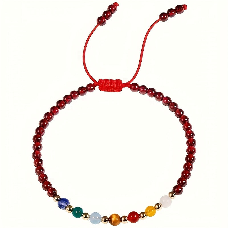 Garnet Multitone Gem Bracelet - Energy Balance for Daily Wear
