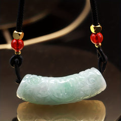 Natural Stone Curved Pendant Necklace - Harmony Energy & Protective Talisman for Daily Wear