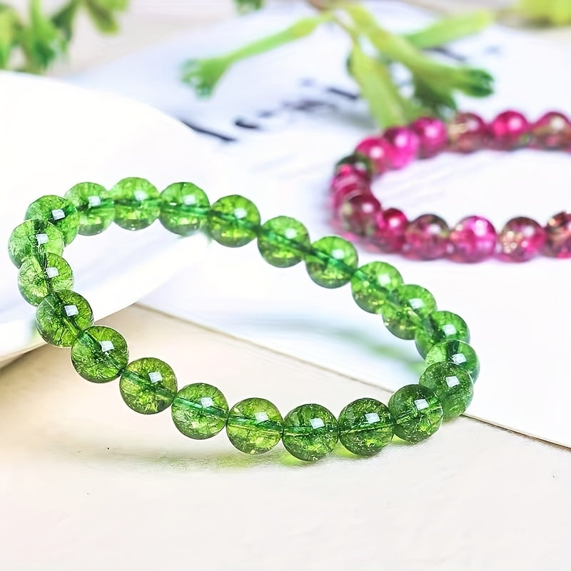 6-8-10-12-14mm Natural Olive Stone Bracelet Sun Wheel Heart Wheel Freedom Confidence Gift