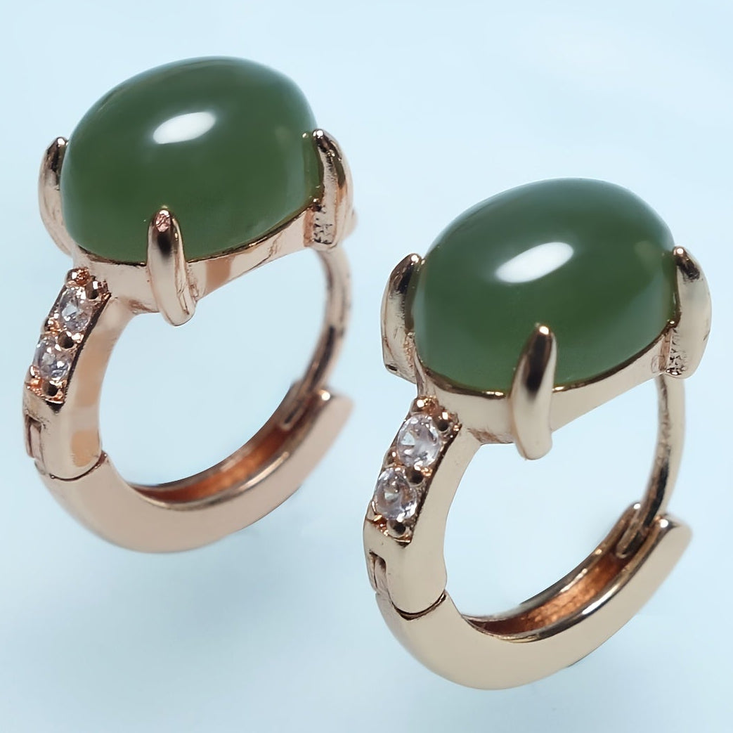 Natural Stone Earrings with Rose Gold Accents - Best Gifts for Parents & Friends with Spiritual Harmony