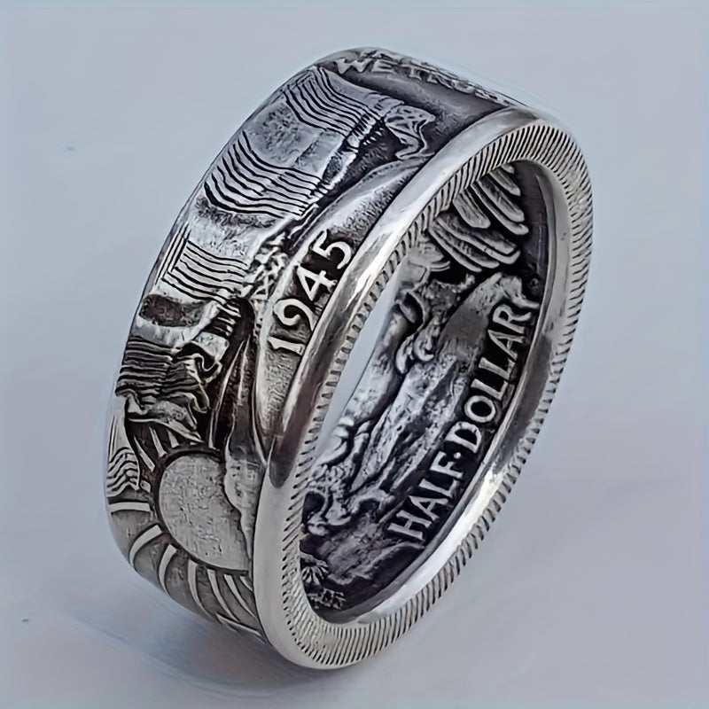 Luxury Geometric Vintage Ring for Men - Enhance Your Style with Elegant Wedding & Engagement Energy