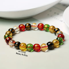 Good Luck Buddha Bead Bracelet — Color Energy Prosperity & Harmony Talisman