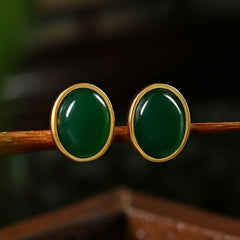 Noble Emerald Silver Earrings - Elegant Energy for Harmony & Prosperity