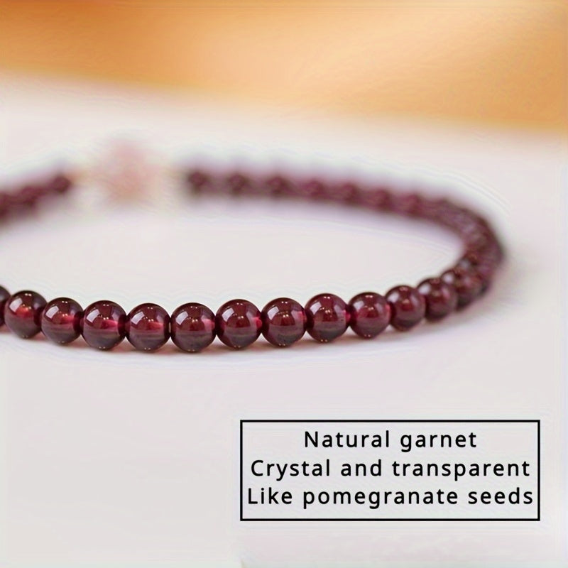 Pomegranate Garnet Beaded Bracelet Set - Harmony & Prosperity for Daily Wear
