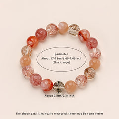 1pc Natural Stone Bracelet - Elegant Women's Jewelry with Pink Brown Red Beige White Clear Beads - Stretchy Elastic Cord - Valentine's Day Birthday Anniversary Gift - Luxury Beaded Chain - Natural Mineral Beads - All-Season Everyday or Formal Wear