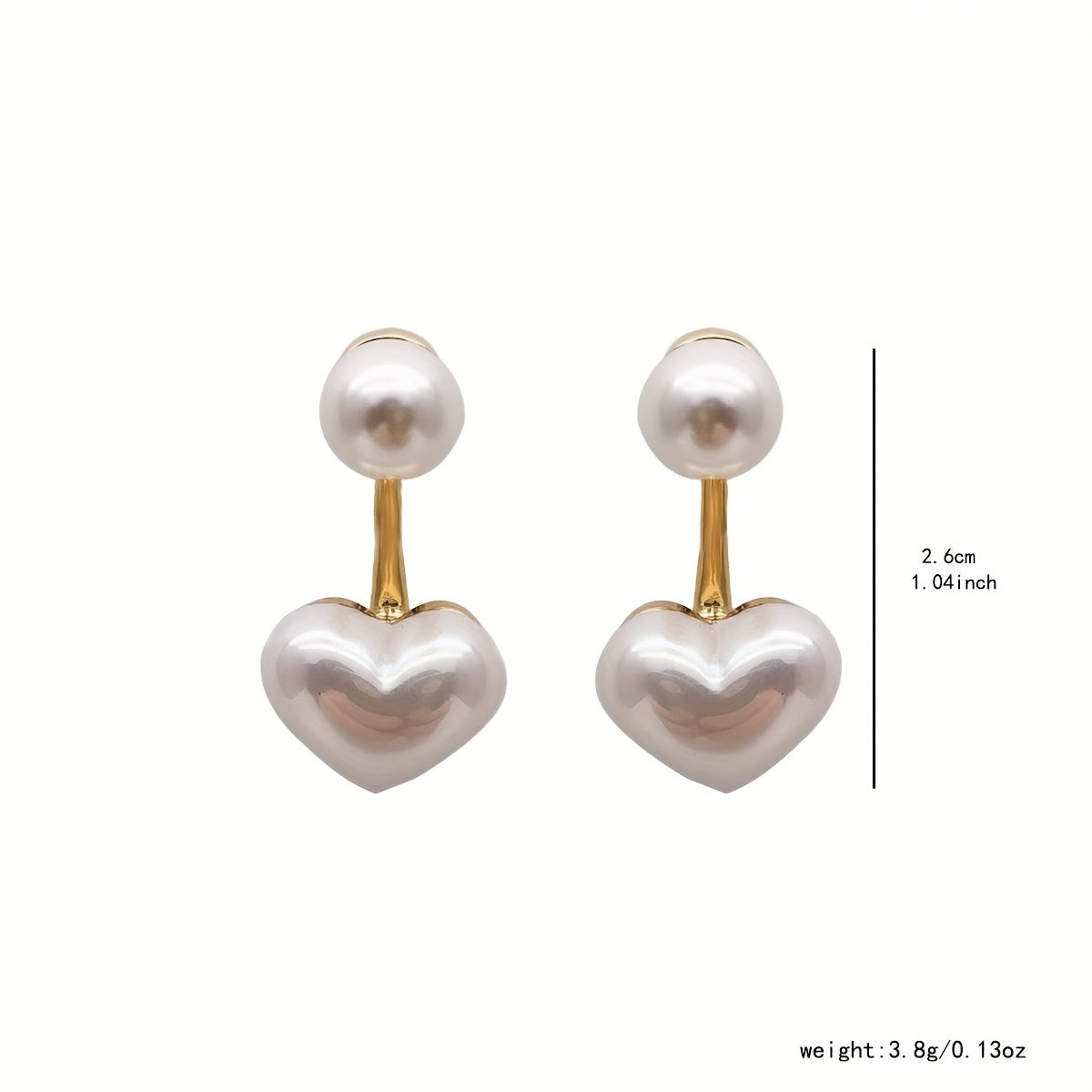 Elegant Heart-Shaped Stud Earrings for Daily Wear - Minimalist Design with Spiritual Energy