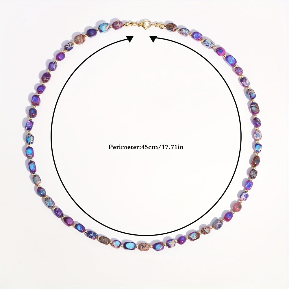 Elegant Punk Emperor Stone Necklace – Unisex Natural Stone Gift for Mindful Living