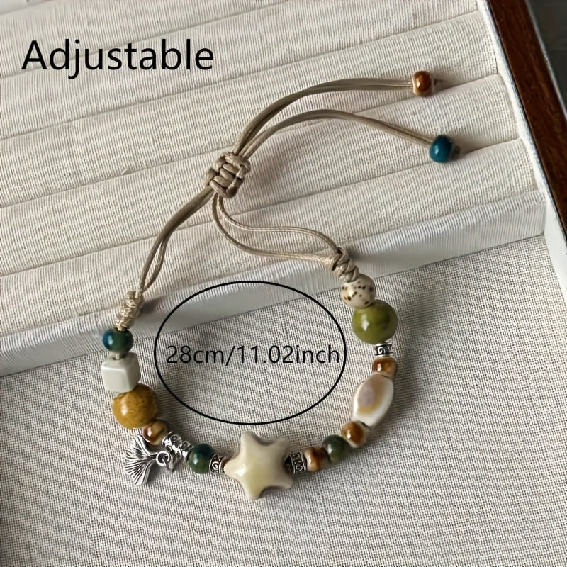 Bohemian Ceramic Bead Bracelet – Earthy Tones for Harmony & Style