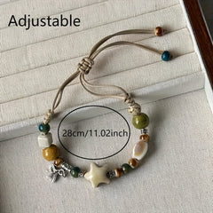 Bohemian Ceramic Bead Bracelet – Earthy Tones for Harmony & Style