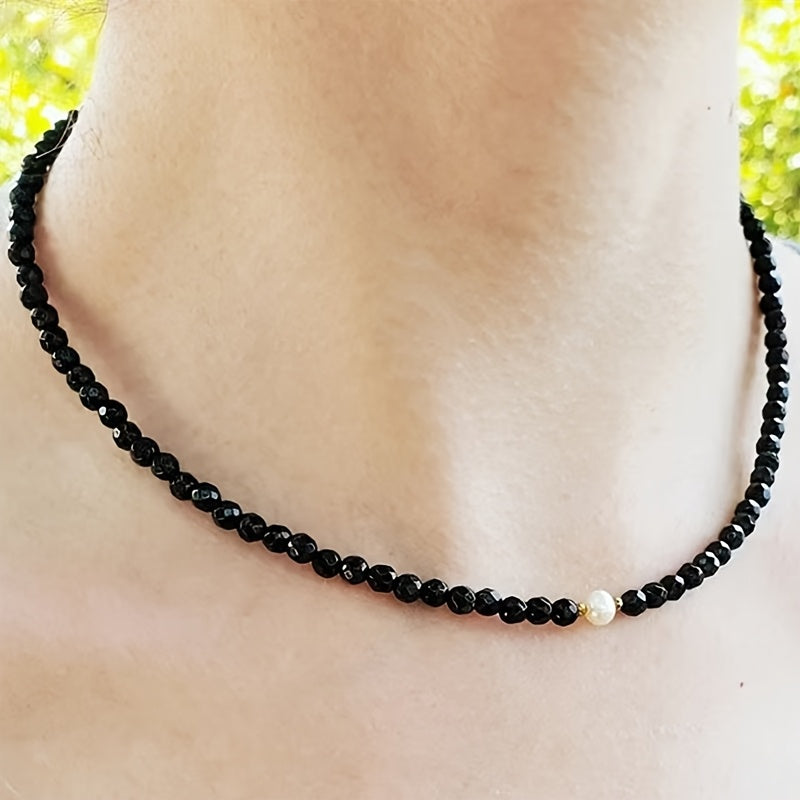 Elegant Women's Lapis Lazuli Necklace - Natural Blue Beaded Chain for Spiritual Harmony & Everyday Elegance