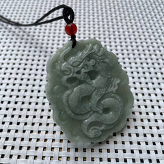Green Jade Dragon Pendant - Unisex Zodiac Talisman for Harmony & Spiritual Protection