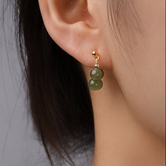 Natural Stone Earrings Gift Set - 6mm Green Stone for Harmony & Travel - Bridesmaid Gifts