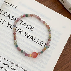 Pink Elastic Bohemian Bracelet - Handmade Beads for Daily Wear & Wedding Occasions