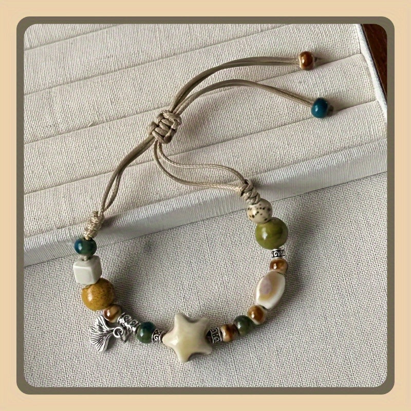 Bohemian Ceramic Bead Bracelet – Earthy Tones for Harmony & Style