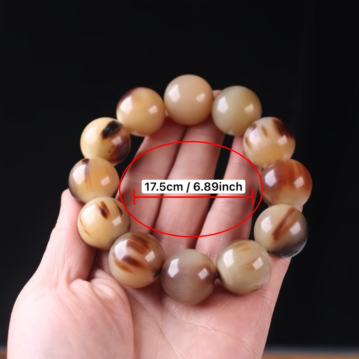 Large Yak Horn Bead Bracelet Ethnic Style Colorful Anklet for Prosperity & Protection
