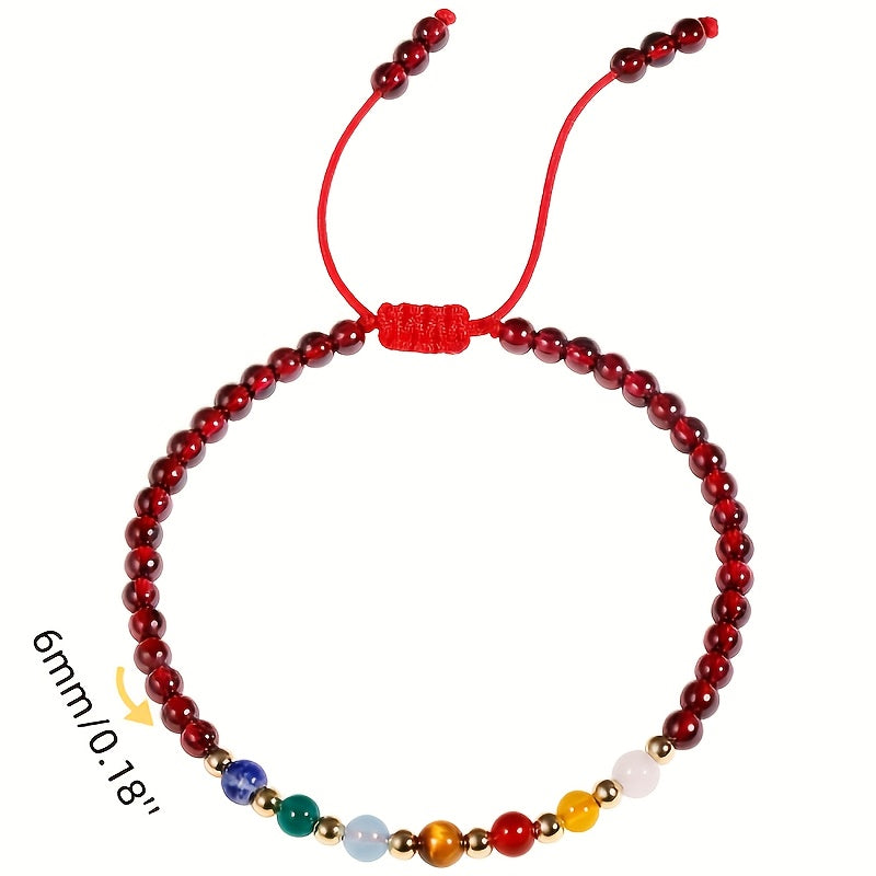 Garnet Multitone Gem Bracelet - Energy Balance for Daily Wear