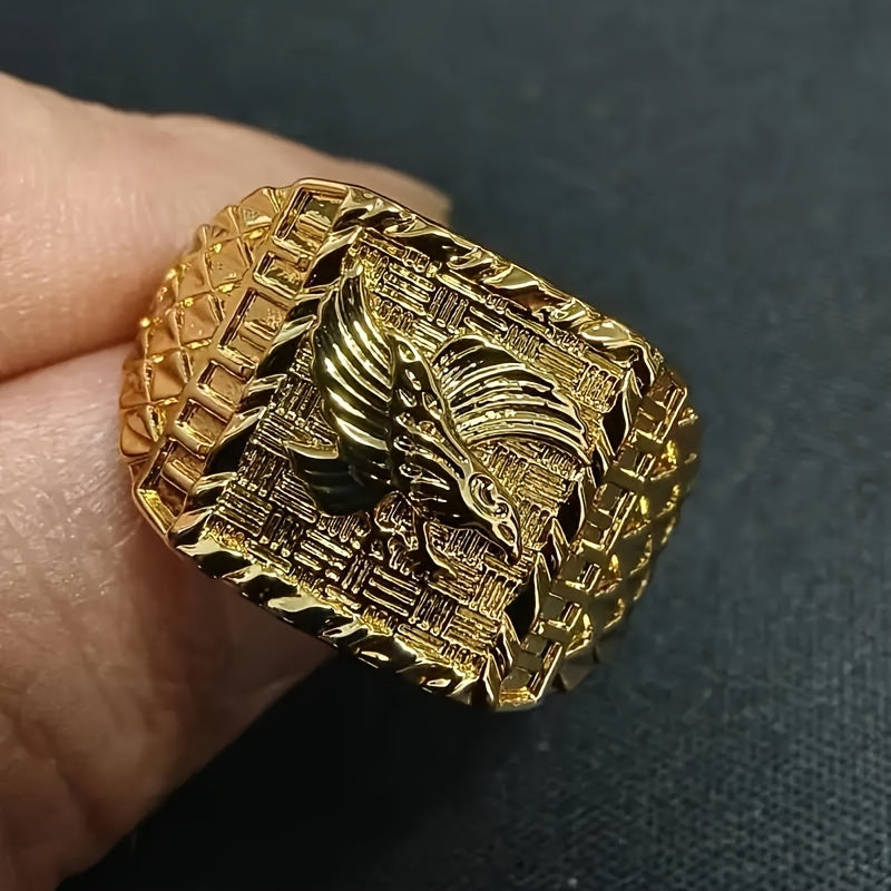 Norse Viking Eagle Men's Ring - Symbolic American Bald Eagle, Bold Personality Statement Jewelry Gift