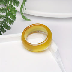 Yellow Agate Ring - Natural Stone Energy for Harmony and Prosperity