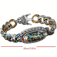 Nine-Eye Dzi Bracelet & Ring Set — Six-Character Mantra Protection & Luck Amulet