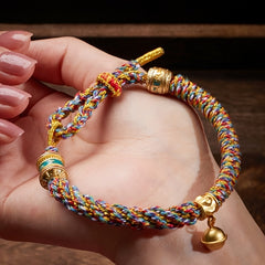 Tibetan Colorful Six-Word Mantra Bracelet — Spiritual Harmony & Luck Enhancing Jewelry