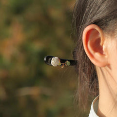 2pcs/Set Rose Hairpin - Antique Style Wooden Hairpin for Chinese Classical Headwear with Natural Energy Flow