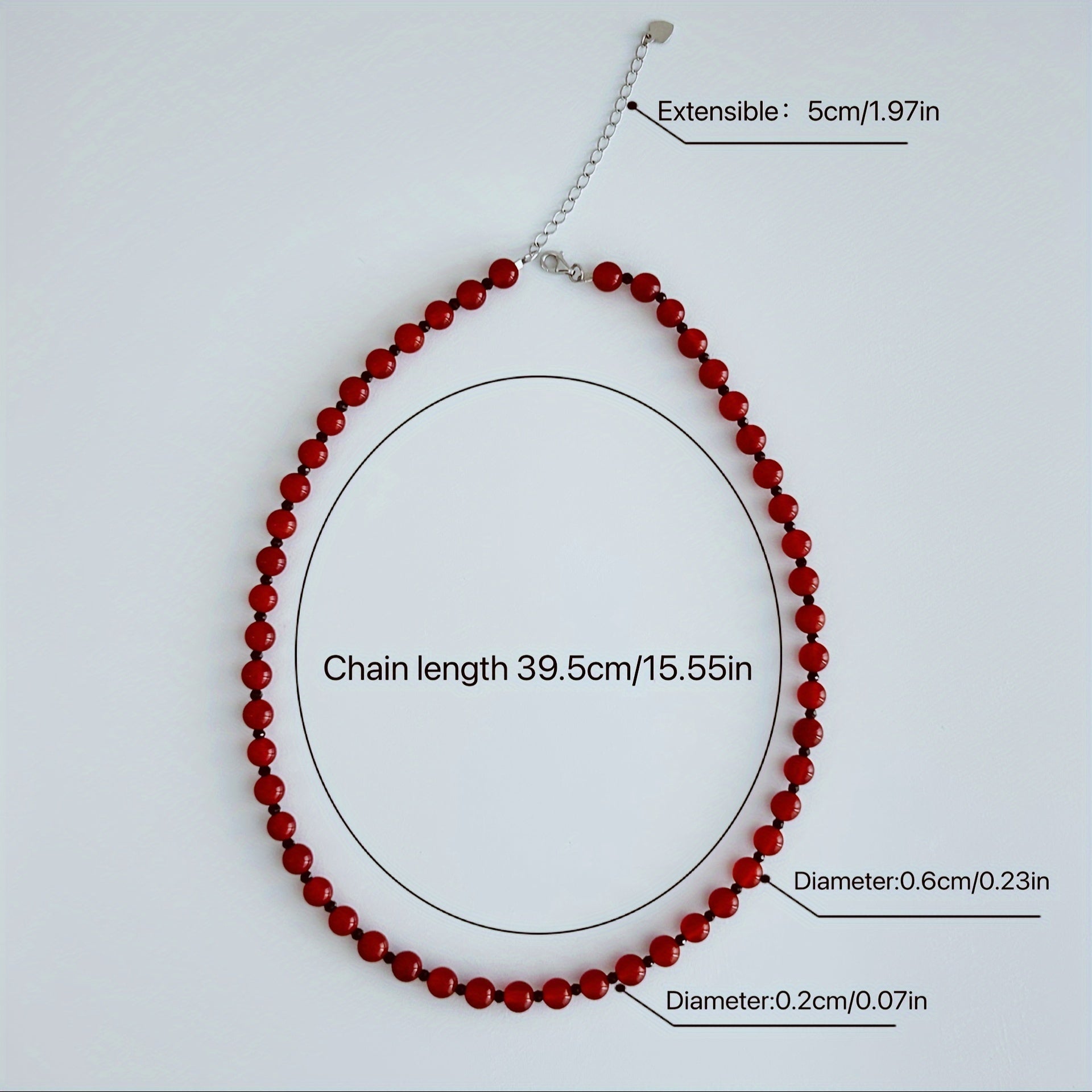 Elegant Red Onyx & Natural Spinel Necklace - French Romantic Style for Harmony & Protection