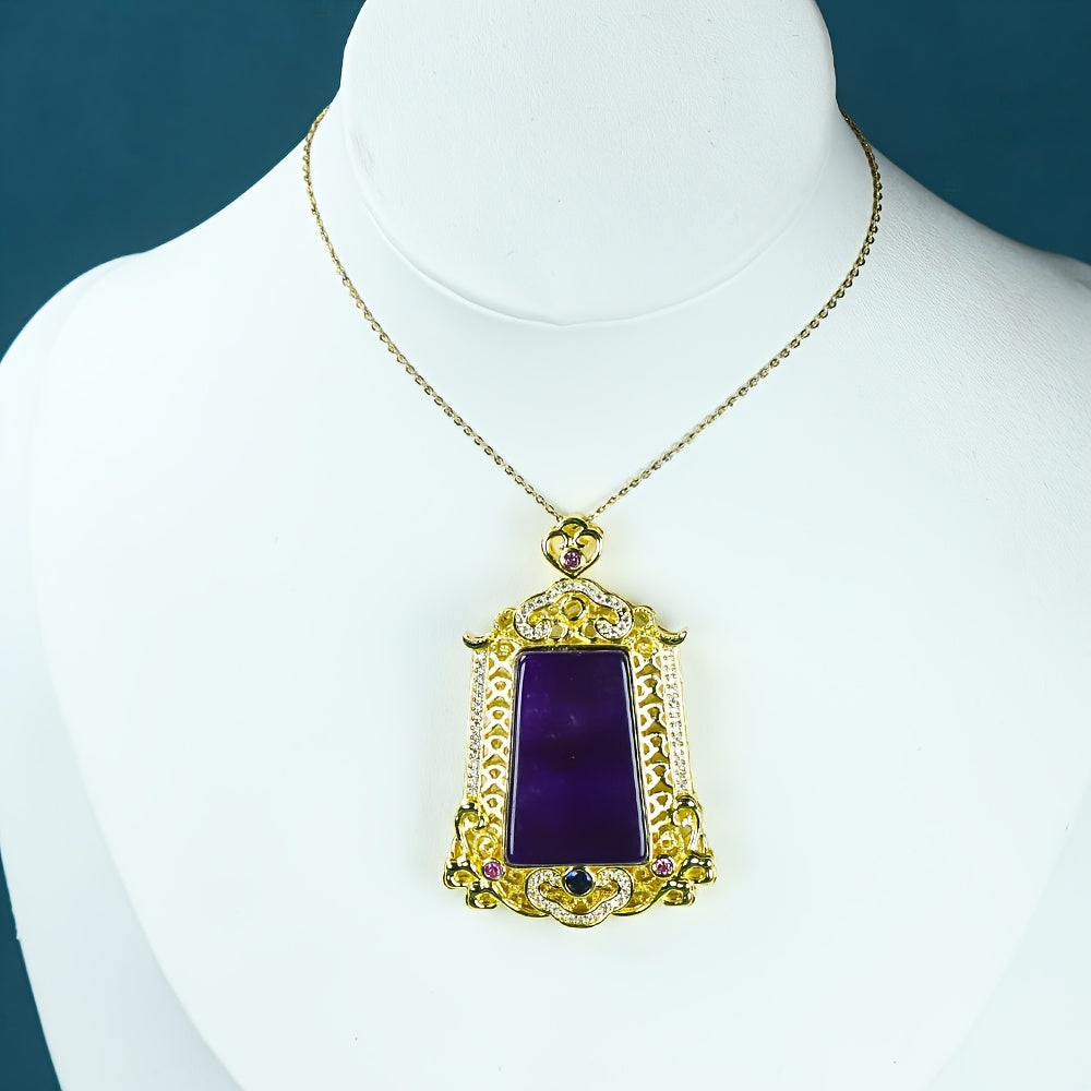 Chinese Style Peaceful No Trouble Pendant Natural Stone Vintage Talisman for Harmony and Protection