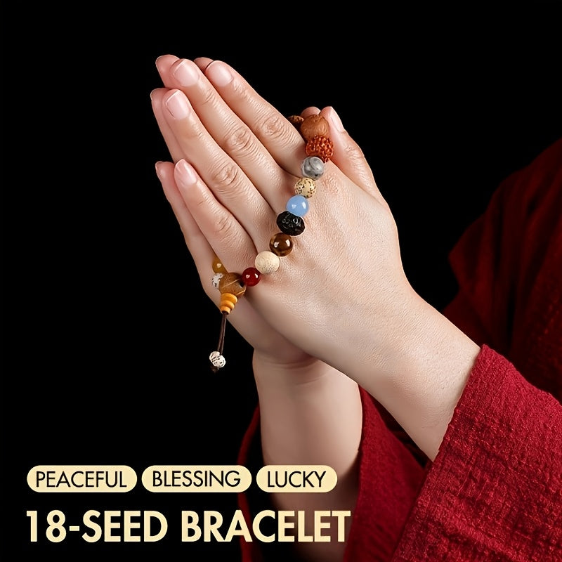 Multicolor Bodhi & Natural Gemstone  Energy Bracelet – Enlightenment, Harmony & Spiritual Abundance