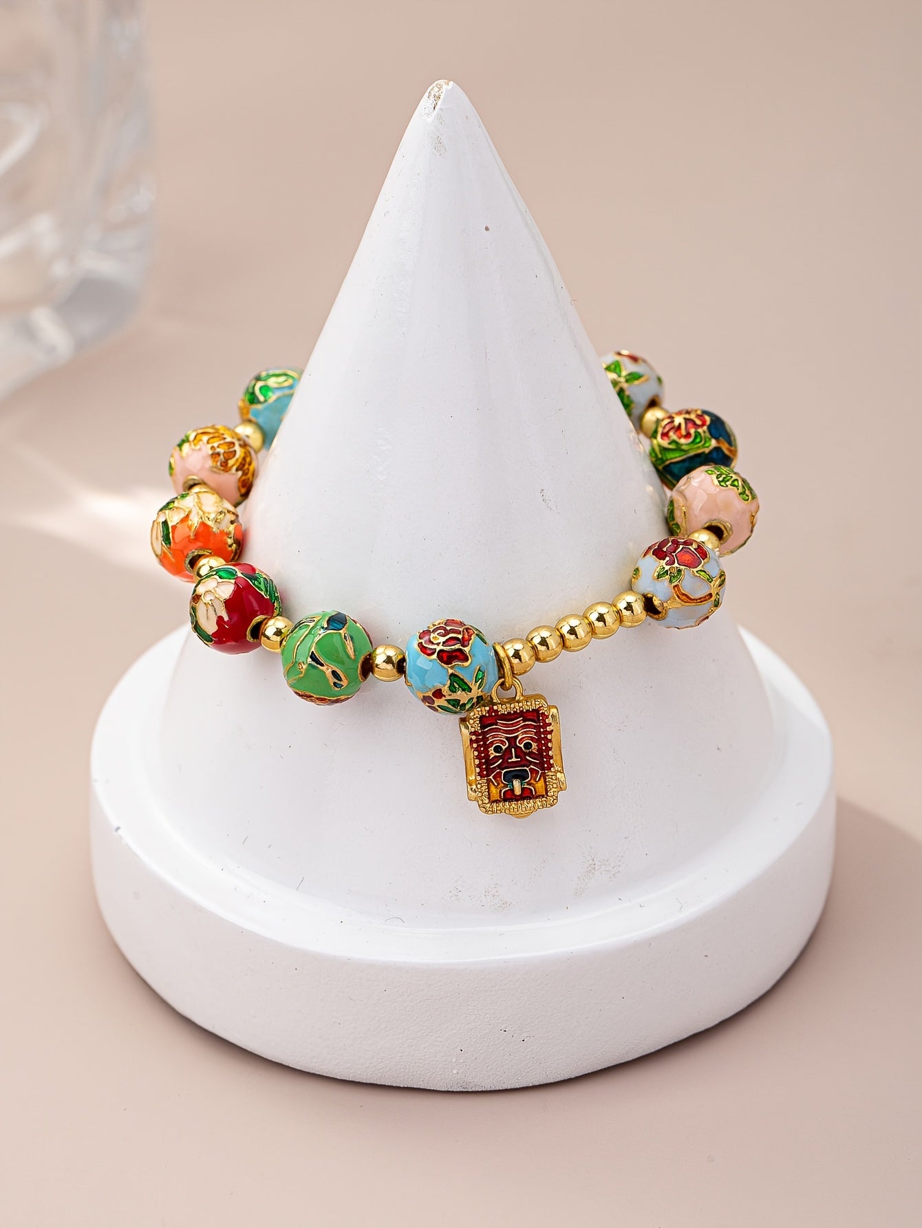 Elegant Vintage-Inspired Zodiac Flower Charm Bracelet - Stretchy Alloy for Daily & Party Wear