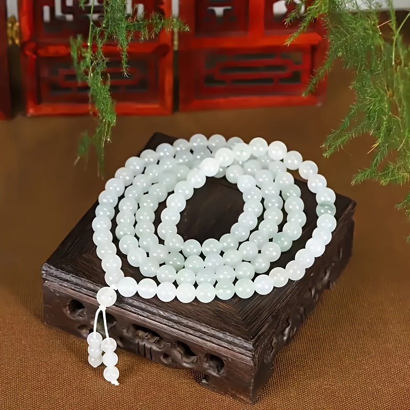 108 Natural Stone Beads Necklace - Bohemian Energy for Daily Wear & Parties